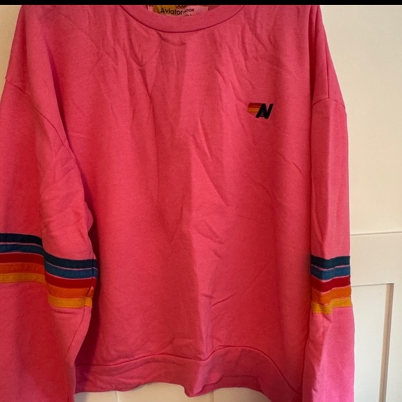 Aviator Nation Tops - Aviator Nation Pink Sweatshirt with Multicolor Stripes